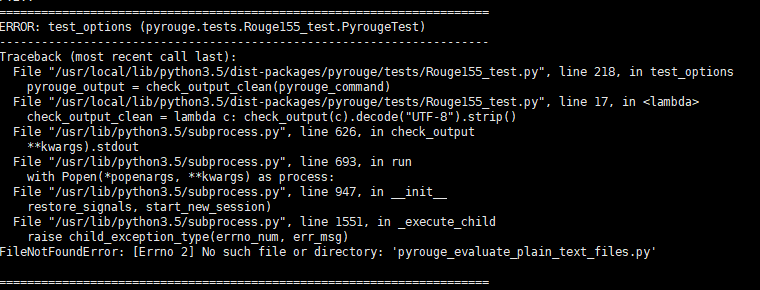 pyrouge-error